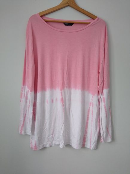 Tops - M&S Collection Pink & White Long Sleeve Pre-Loved Top Size 14